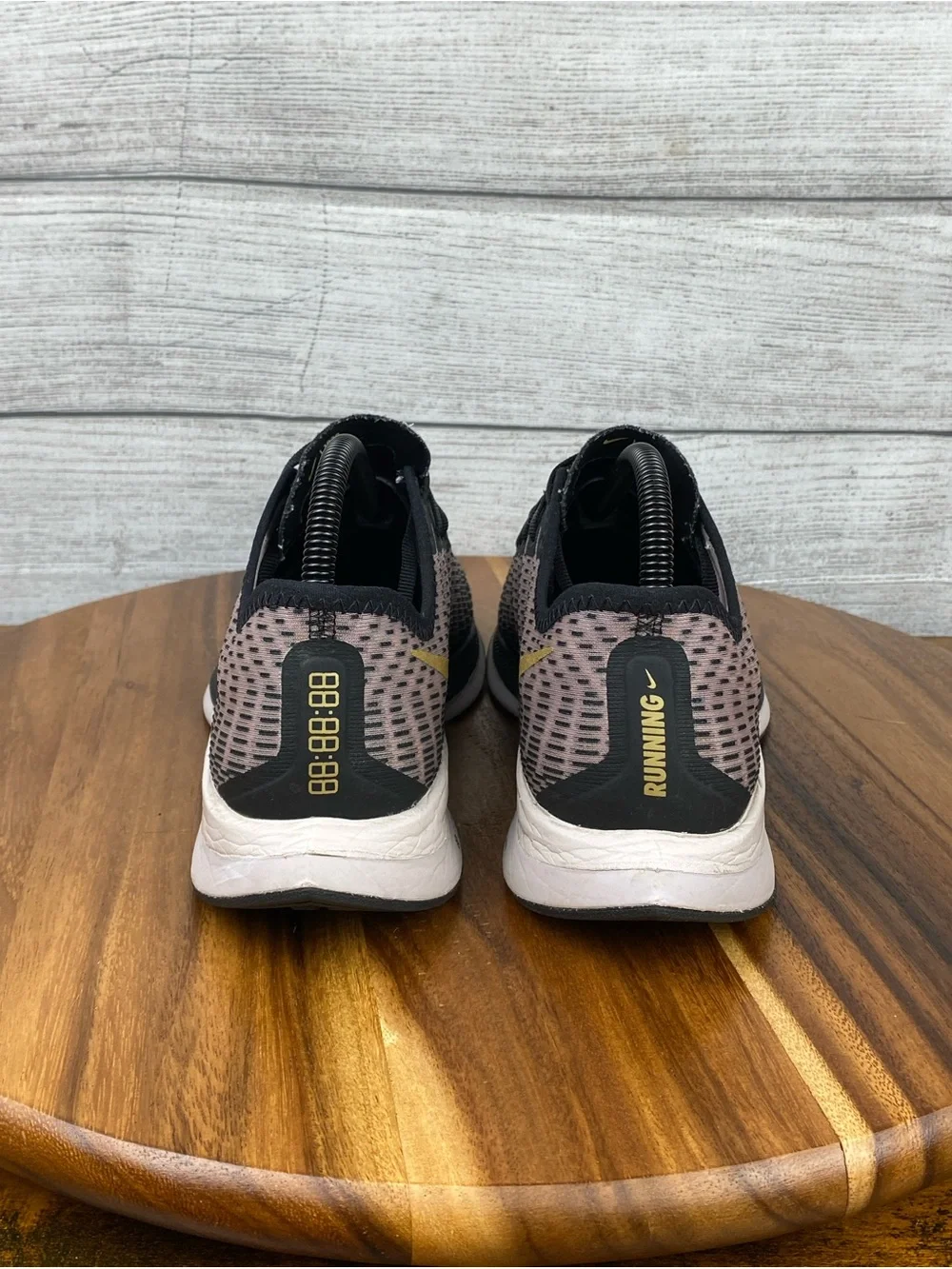 Nike Pegasus Turbo 2 Black Plum Gold Running Shoe AT8242-007 Women’s Size 8.5